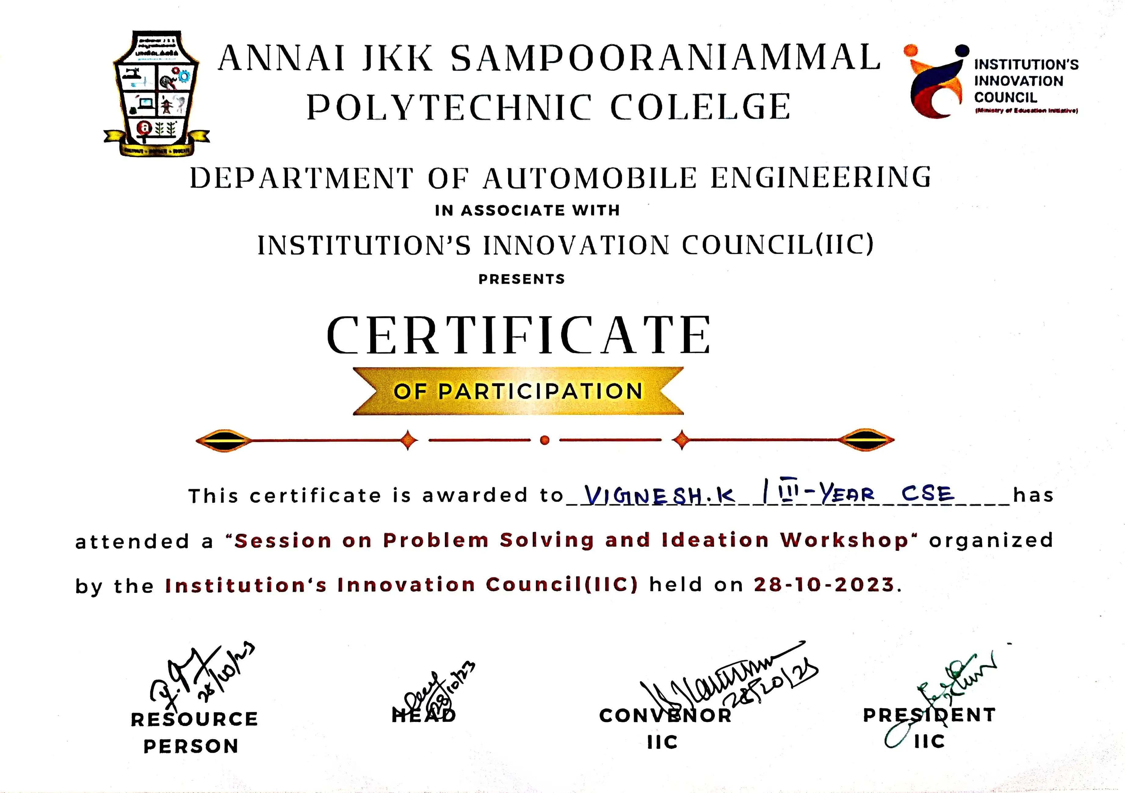 Online Certificate 1